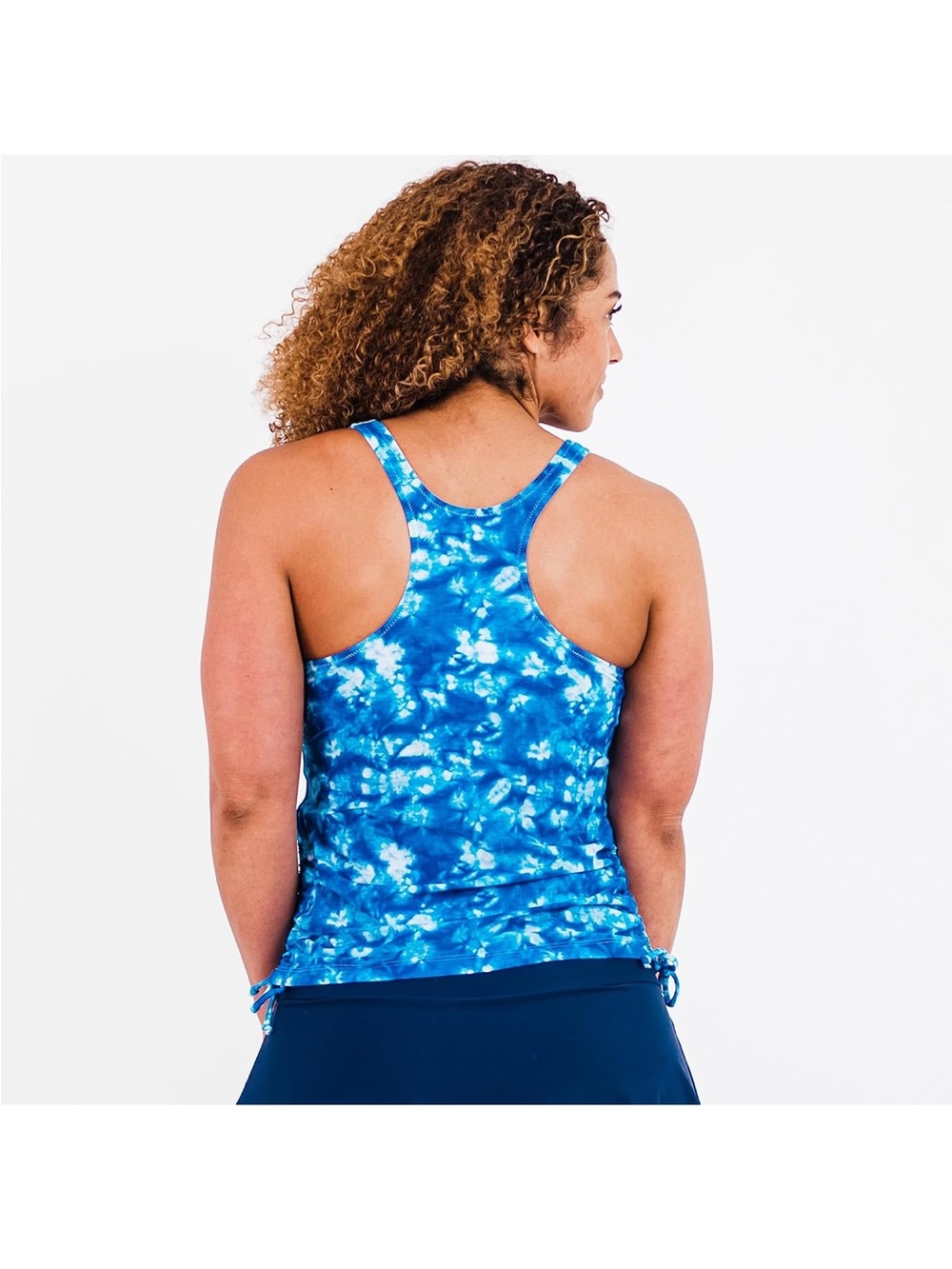 Modli Tie-Dye Blue Racerback Tankini Top - Women nwt - Picture 10 of 11
